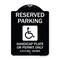 Signmission Reserved Parking Handicap Plate or Permit A.R.S Sec. 28-884 Aluminum Sign, 24" x 18", BW-1824-23068 A-DES-BW-1824-23068 - alternate 1